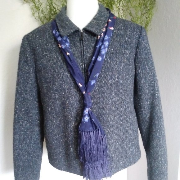 TALBOTS Wool Blazer with Scarf - Picture 2 of 14